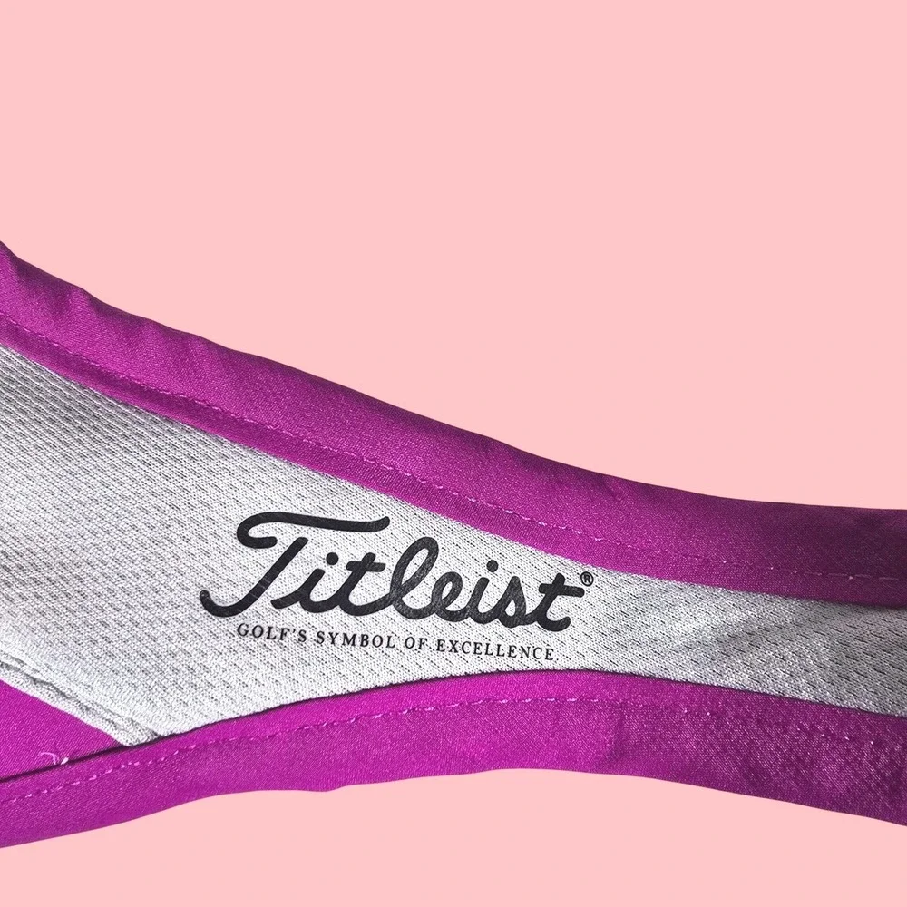 Titleist Golf Visor Women One Size White Pink Embroidered Logo Adjustable Strap
